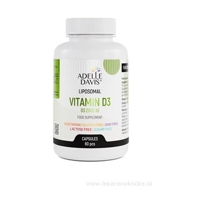 Adelle Davis Liposomal Vitamin D3 2000 IU 60 kapslí