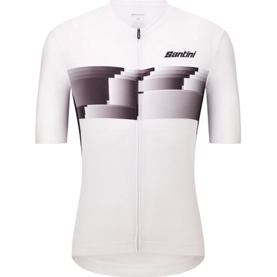 Santini Мъжка фланелка с къс ръкав за колоездене Santini Verve S/S Jersey Cycling jersey - Bianco - размер XL (056-3864-0115)