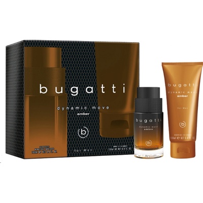 Bugatti Dynamic Move Amber EDT 100 ml + sprchový gel 200 ml + dárková sada pro muže