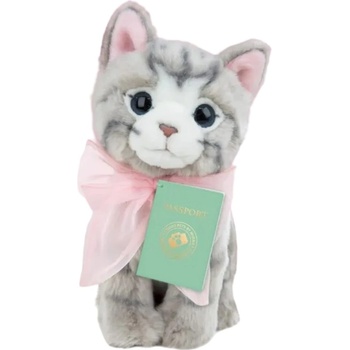 Studio Pets Плюшена играчка Studio Pets - Коте с панделка Бела, 23 cm (6210)