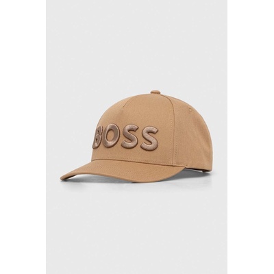 BOSS Шапка с козирка boss в бежово с апликация 50502178 (50502178)