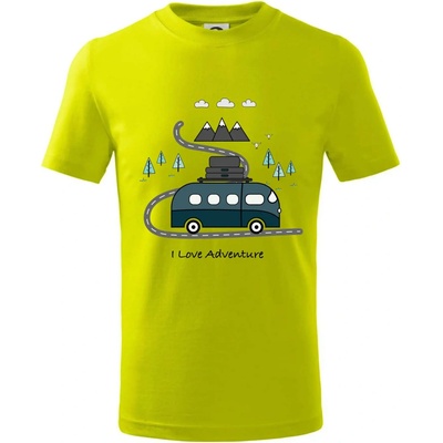 Cesta prírodou I love Adventure tričko detské Limetková