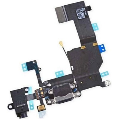 Flex kábel nabíjania iPhone 5C - nabíjací konektor, mikrofón Farba: Čierna