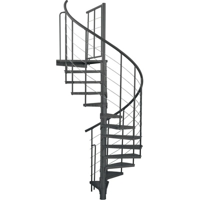 Minka STAIRS Vonkajšie točité schodisko Rondo Spino Zink Color antracit pr.160cm