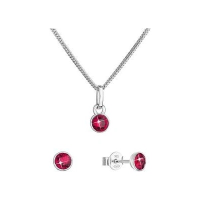 Evolution Group sada šperků s krystaly Swarovski náušnice a náhrdelník Ruby 39177.3