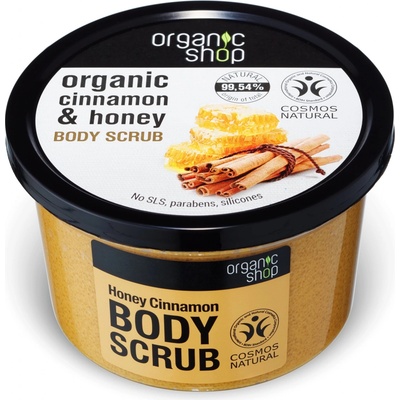 Organic Shop telový peeling med a škorica 250 ml