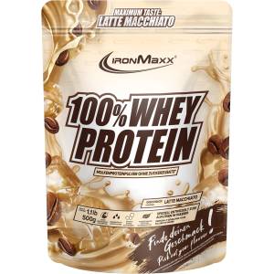 IronMaxx 100% Whey Protein Powder 500g - Latte Macchiato - High Protein Shake with BCAAs and EAAs for Muscle Training and Fitness - 41215 (41215)