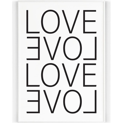 Plakát / Obraz Love Bílá A4 - 21 x 29,7 cm Tiskové plátno – Zbozi.Blesk.cz