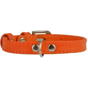 COLLAR Плосък кожен нашийник оранжев 19 - 25см, 9мм