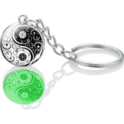 Origoska Řetízek Yin yang svítí ve tmě YYS013 stříbrná