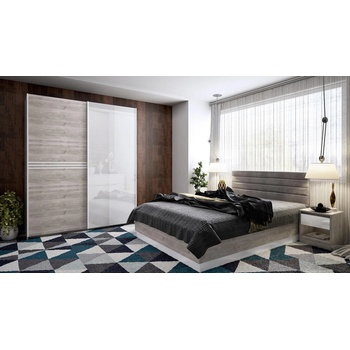 Спален комплект Modern дъб кастело и бял гланц мдф