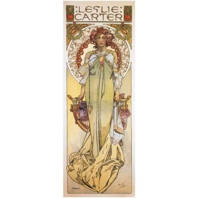 Pohled Alfons Mucha – Leslie Carter, dlouhý