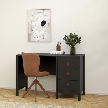 Бюро Мадрид с 3 чекмеджета Черен мат