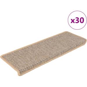 vidaXL Стелки за стълби, вид сизал, 30 бр, 65x21x4 см, светлобежови (3365892)