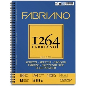 Fedrigoni 1264 Sketch 90 g A4 120 листа спирала за рисуване и скициране 19100635 (19100635)