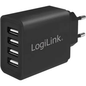 LogiLink USB Charger 4x, 4.8A, black, Logilink PA0211