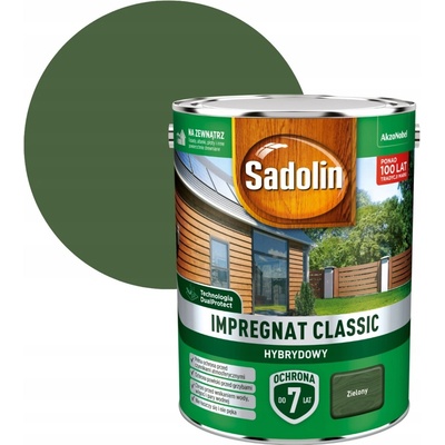 Hybridní impregnace na dřevo Sadolin Classic zelená 4,5 l