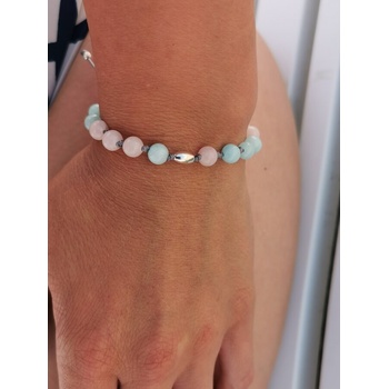 Image 1 of Дамска гривна Бебешко Розово и Синьо