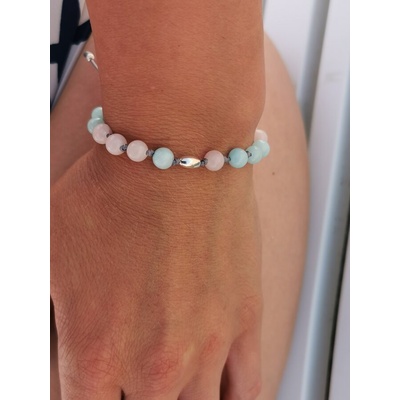 Дамска гривна Бебешко Розово и Синьо