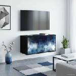 vidaXL Стенен телевизионен шкаф RAALTE 69 x 33 x 40 см Черен дъб (8007116)