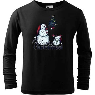 Dobrý triko Dětské bavlněné triko Merry Christmas! Černá
