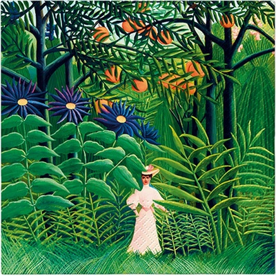 PAW Ubrousky L Woman in Forest 33x33cm