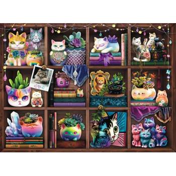 Ravensburger - Puzzle Cats and Succulents - 500 piese