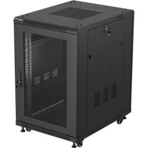 Lanberg 19" 18U 600x800 стоящ рак кабинет с перфорирана врата черен (FF01-6818-23B)