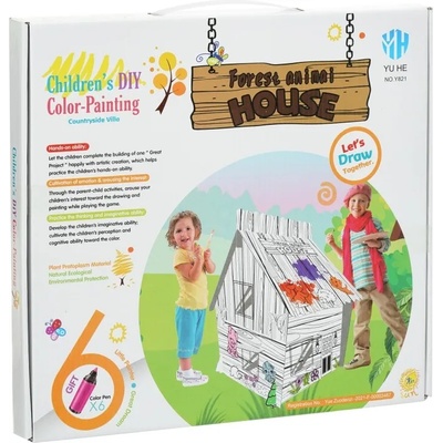 GOT Детски комплект gОТ - Горска къща с животни за сглобяване и оцветяване (yw246494)