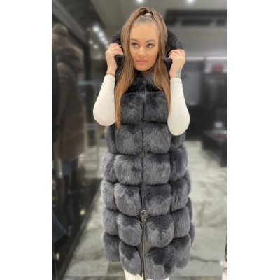 Dámska kožušinová vesta Gilet3 dark grey Dark grey