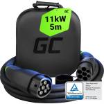 Green Cell GC Snap Type 2 EV заряден кабел 11kW 5m за Tesla Model Y 3 S X, VW ID. 4, Kia EV6, Hyundai IONIQ 5, Ford Mach-E (EVKABGC03)