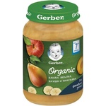Gerber Organic Ябълка, Банан, Круша, Праскова 6+ месеца, 190 г