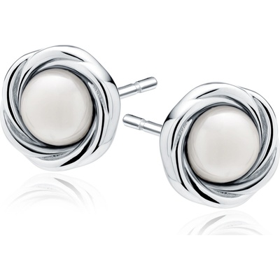 Lafira stříbrné náušnice Circle Pearl Z2116