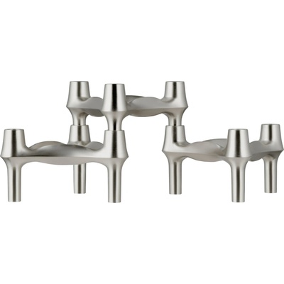 Stoff Nagel Dizajnový svietnik BMF STOFF Nagel Brushed Chrome – set 3 ks