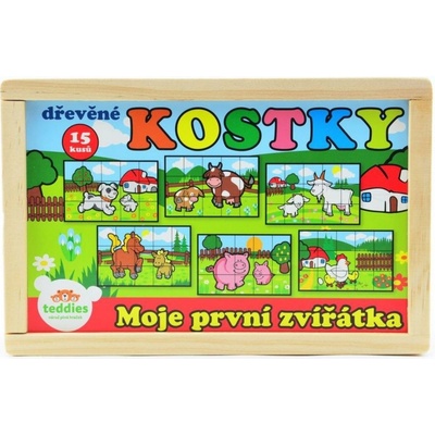 Teddies Kostky kubus Moje první zvířátka dřevo