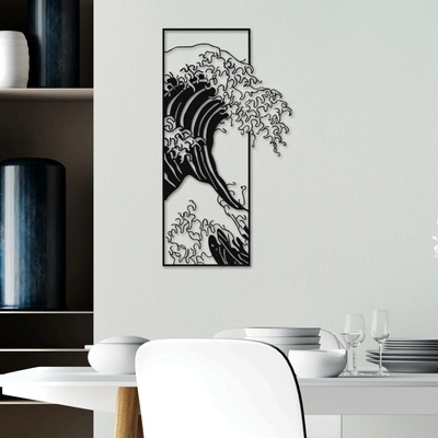 ASIR Nástěnná dekorace kovová HOKUSAI černá