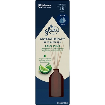 Glade Vonné tyčinky s vůní bergamotu a citronové trávy Aromatherapy Reed Calm Mind 80 ml