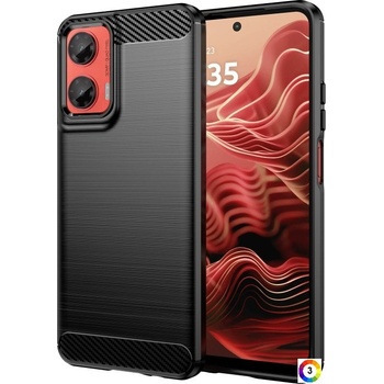Motorola Moto G35 5G Удароустойчив Carbon Fiber Калъф и Протектор