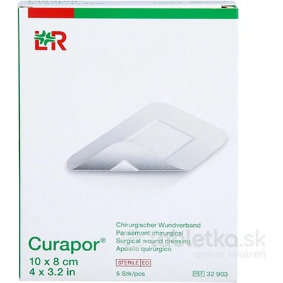 Curapor krytie s vankúšikom samolepiace sterilné 10 x 8 cm 5 ks