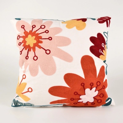 Takoy Povlak na polštář s vyšívaným vzorem 45x45 květiny 2-HT-00219 | 45 x 45 cm