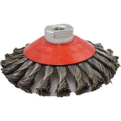 Vrkočová spletaná kefa ø 125 x 13 mm oceľový drôt 0,50 mm M14 MOST