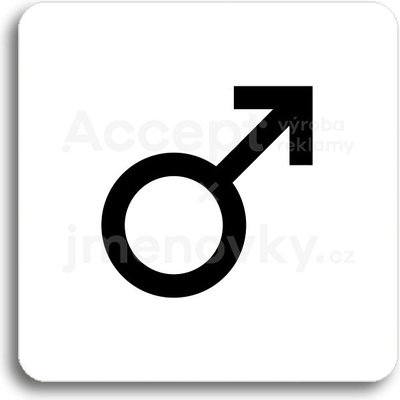 ACCEPT Piktogram WC muži IV - bílá tabulka - černý tisk bez rámečku