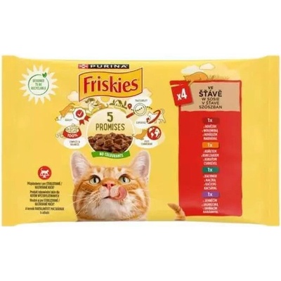 Friskies vrecko mp kurča/hovädzie/jahňacie/kačica 4 x 85 g