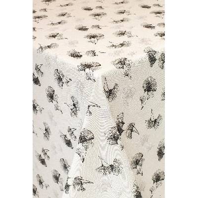 Obrus PVC 7744030, metráž, 20 m x 140 cm, listy ginko čierne, IMPOL TRADE