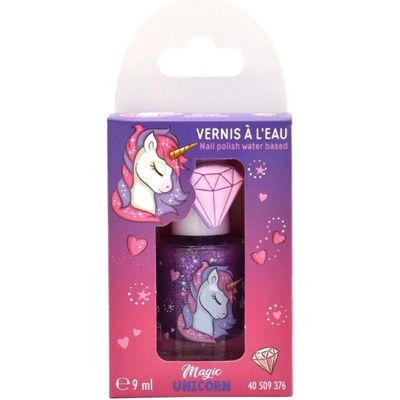 Magic Unicorn detský lak na nechty na vodnej báze s prsteňom 9 ml
