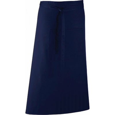 Premier Workwear Keprová dlouhá barmanská zástěra s velkou kapsou modrá námořní Pantone 2766 90x80cm PW158