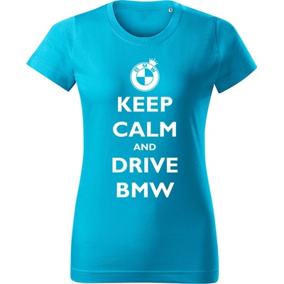 Tričko Keep calm and drive Audi dámske tričko Tyrkysová