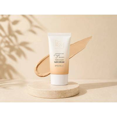 BOM Beauty Of Majesty, Foundation Free Tone Cover Sun cream SPF50+ PA++++, 50 g