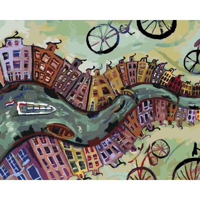 ZUTY Malování podle čísel NEKONEČNÝ AMSTERDAM Rozměr 80 x 100 cm Rámování bez rámu a bez vypnutí plátna