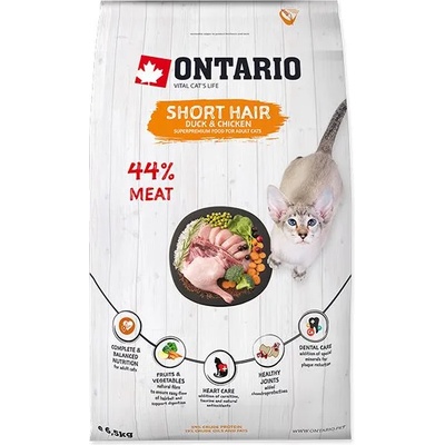 ONTARIO Онтарио Кот Късокосмест Патешко и Пилешко 6, 5 кг